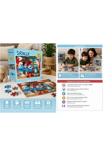 Smurfs Licensed 60 Piece Children's Puzzle