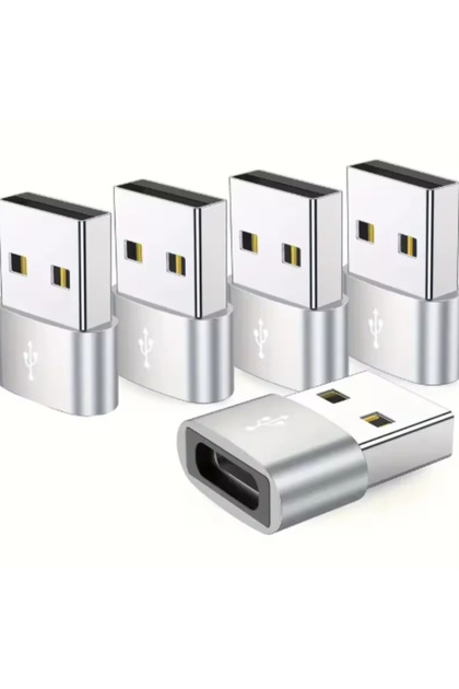 5pcs Silvery 5PCS OTG USB to USB C Adapters Durable Metallic Build Universal Compatibility Including