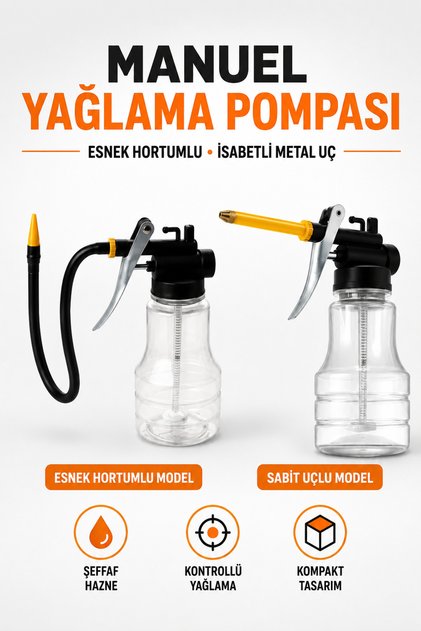 Yağ Pompası Esnek Hortumlu ve Sabit Uçlu Yağdanlık Otomotiv Şeffaf