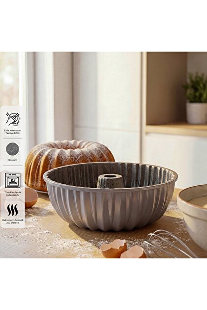 Stone Cast Cake Mold Gray 23 cm
