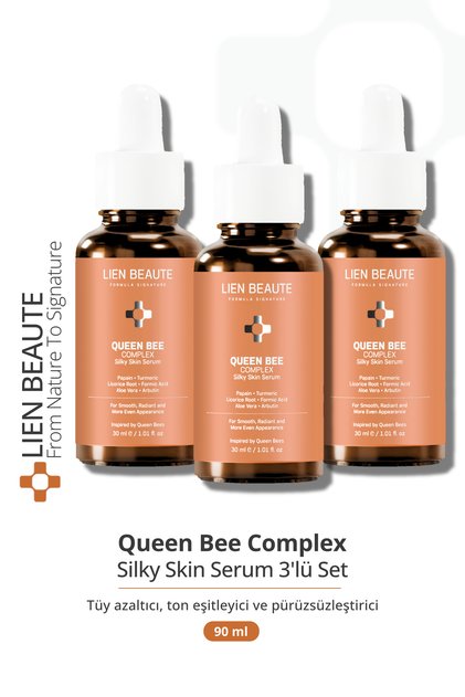Kraliçe Arı Tüy Azaltıcı Ton Eşitleyici Pürüzsüzleştirici Serum Formik Asit Papaya Zerdeçal 3'lü Set