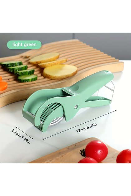 Green Multifunctional Fruit and Vegetable Slicer, Suitable for Banana, Cucumber and Ham, Kitchen Sup