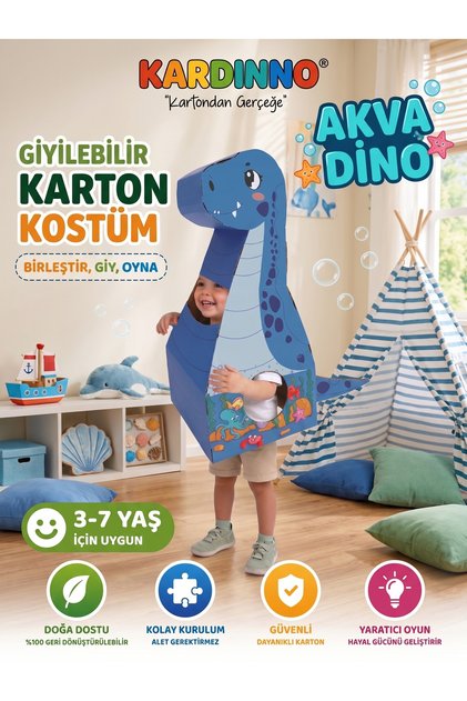 Akva Dino Educational Toy Cardboard Wearable Children's Costume Activity Party Costume