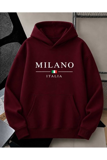 Unisex Men/Women Milano Colorful Custom Printed Cotton Oversize Hooded Sweatshirt