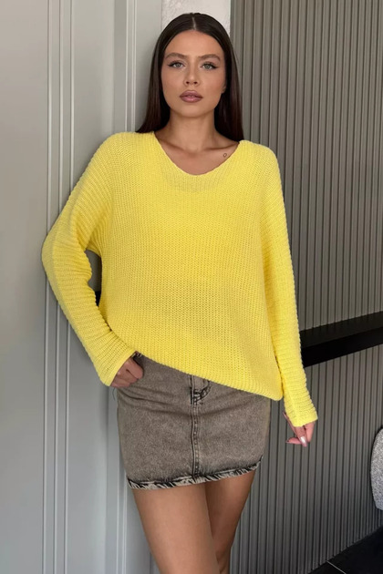 V-neck loose knit blouse (compatible with s, m, l, xl)