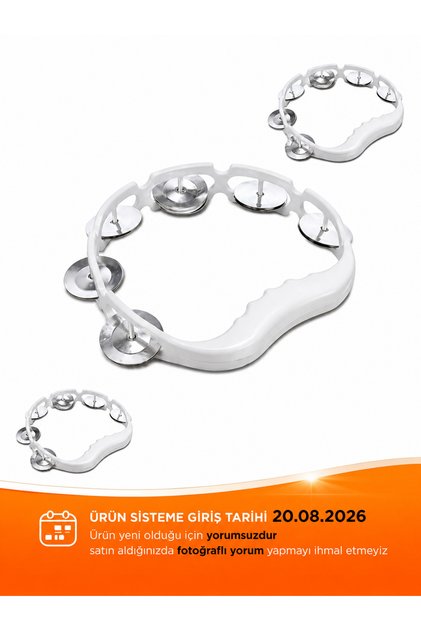 Plastik Zilli Kına Tefi Beyaz Renk 1 Adet