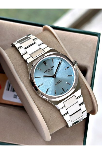 Special Design Silver-Blue Color 3 Atm Slim Case Steel Band Women's Wristwatch 8276Lc