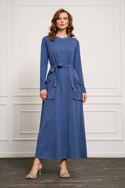 Silk-Poplin Utility Maxi Dress