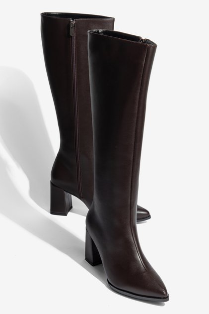 Hanna Daily Women's Zippered Thai Fur Heeled Boots