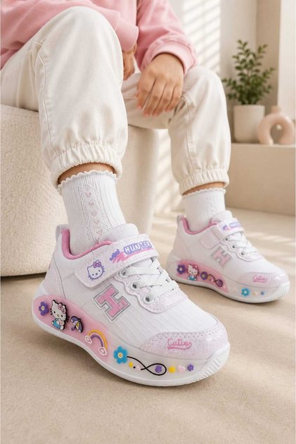 Children'S, Casual Sports Shoes, Velcro, Sticker Printed, Lightweight Non-Slip Sole Comfortable Sneaker