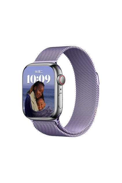 Apple Watch Metal Kayış 42/44/45 Lila Apple Watch Kayışı – Kırmızı