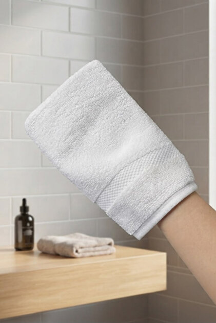 Towel Bath Washcloth 15X25Cm - White 100% Cotton