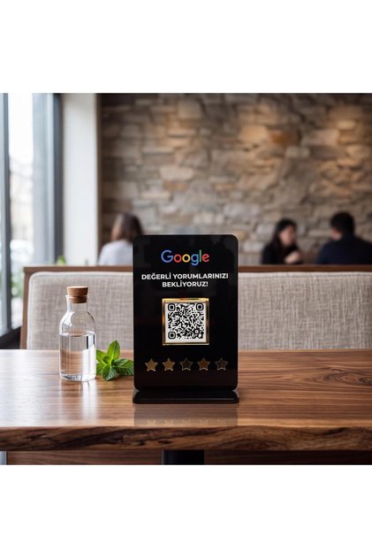 QR Pleksi Stant | Google Yorum Standı siyah