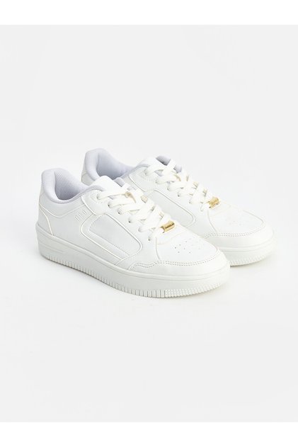 Lcw Steps White Faux Leather Women's Sneaker