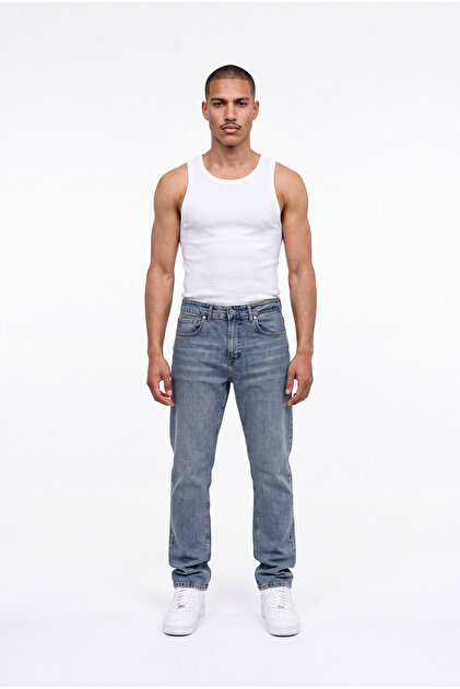 Erkek Regular Fit Jean Pantolon Mavi