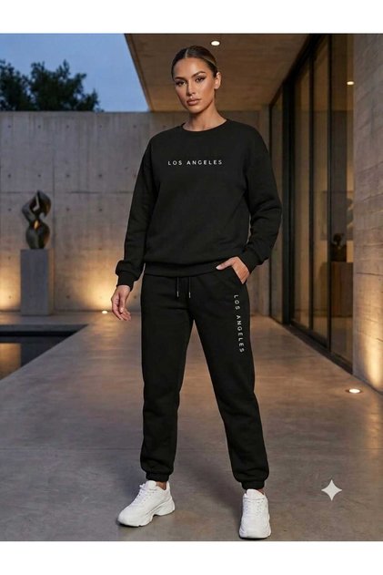 SET DE TRENING CU GULER ROTUND, 2 PIESE, SPORTIV, STILAT, MODEL UNISEX PENTRU FEMEI ȘI BĂRBAȚI
