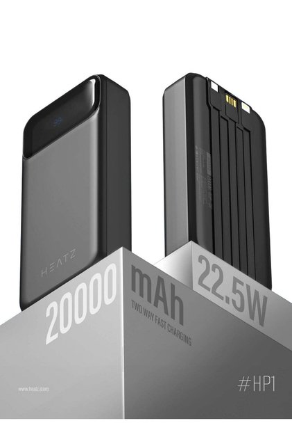 Power Bank, 20000 mAh Portable Charger with LED Display, 22.5W Fast Charging, Type-C USB, Multiple Protocols, Black