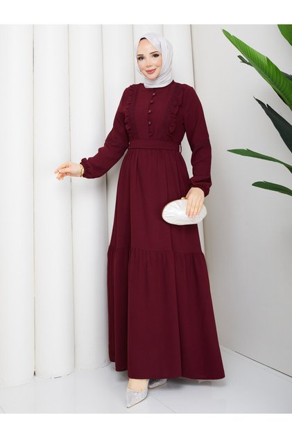 DAMLA ELBİSE BORDO