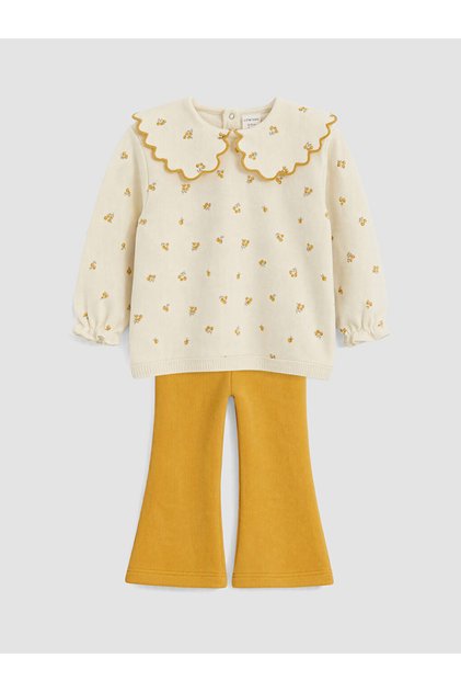 Ecru Floral Baby Girl Set