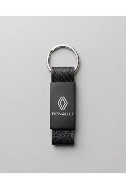 Renault Logolu Deri Metal Anahtarlık Şık Sade Oto Anahtarlık