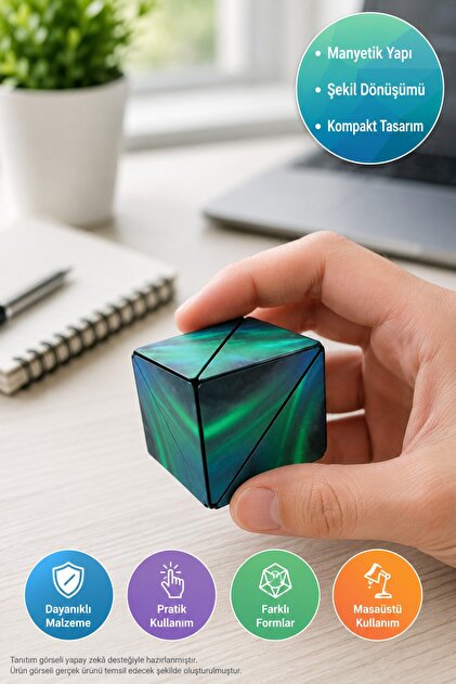TOYFEST 3 Boyutlu Stress Giderici Manyetik Geometrik Mozaikli