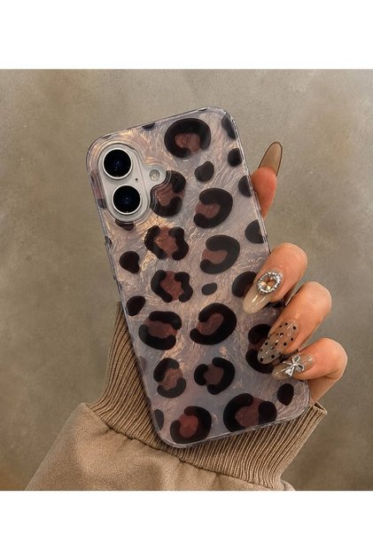 iPhone 16 Compatible (Internally Printed) Patterned Protective Cover with Transparent Shiny Sides