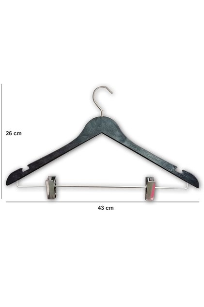 10 Pieces of Nickel-Plated Skirt and Trouser Hangers 43 cm