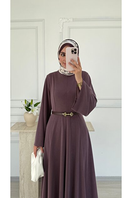 فستان مولي نيلي نسائي طويل مريح بحزام