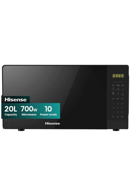 20L Solo Microwave Oven, 700W Output Power,6 Present Menus,Time&Weight Defrost,10-levels of Power,Express Cook,Eco and Mute,Multiphase Cooking,Timer,Child Lock (H20MOBS17 Black)