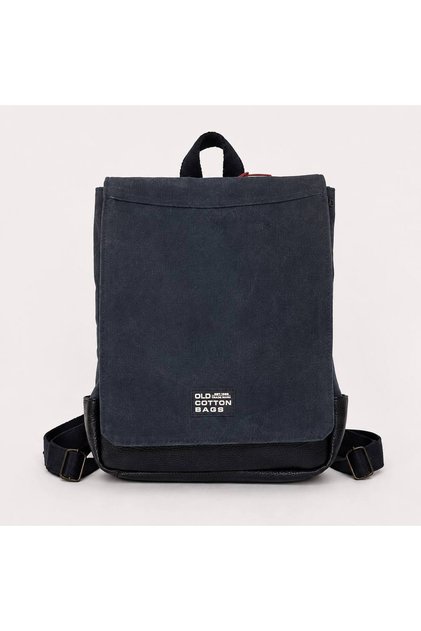 Navy Blue Unisex Canvas Backpack with Laptop Compartment – Multi-Compartment Daily and School Bag