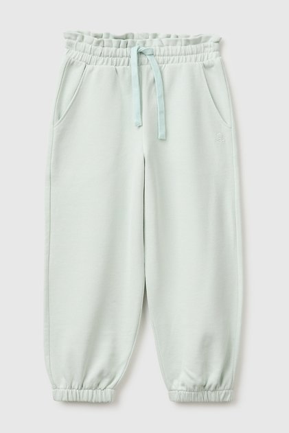 Girl's Water Green Logo Embroidered Drawstring Sweatpants