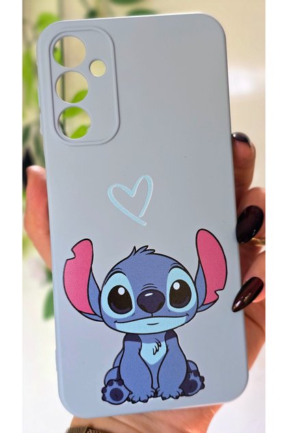 Samsung Galaxy A24 Compatible Stitch Patterned Velvet Inside Baby Blue Phone Case