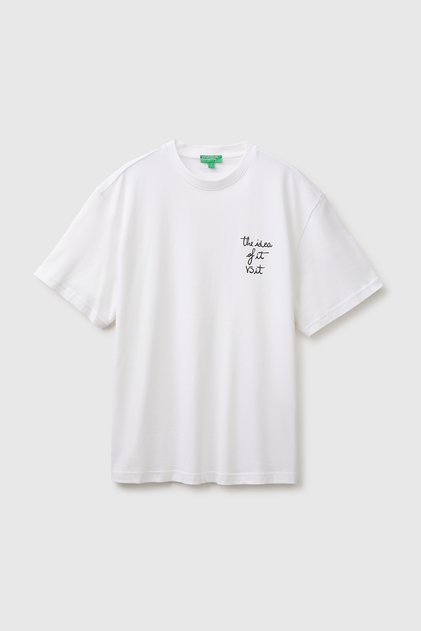 Men's White Mix 100% Cotton Relaxed Fit Short Sleeve T-Shirt