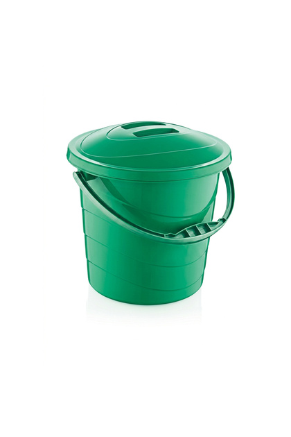 20 Litre Kapaklı Yeşil Renkli Plastik Su Kovası