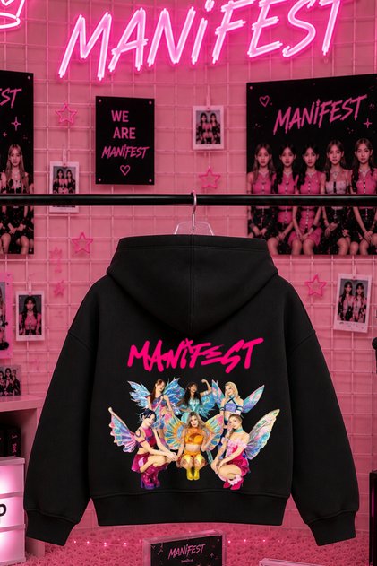 Manifest Printed Black Hooded Sweatshirt Hoodie