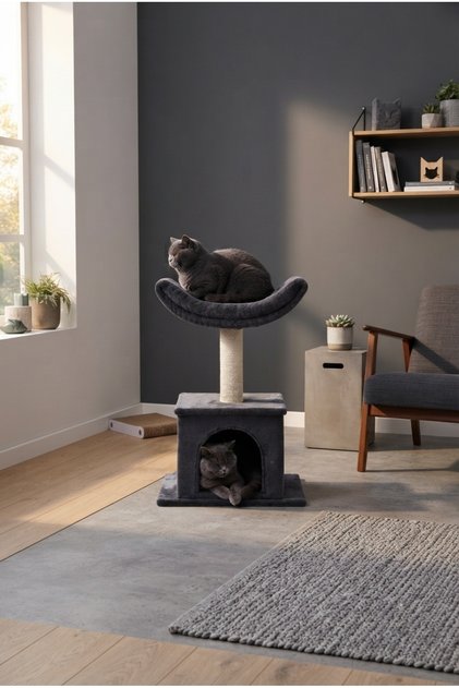 S3 Cat House Scratching Tower Board Cat Nest Erasable Fabric Luxury Model