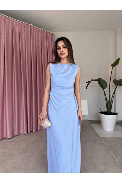 Pile Detaylı Bluz ve Uzun Etek Alt Üst Takım 5033