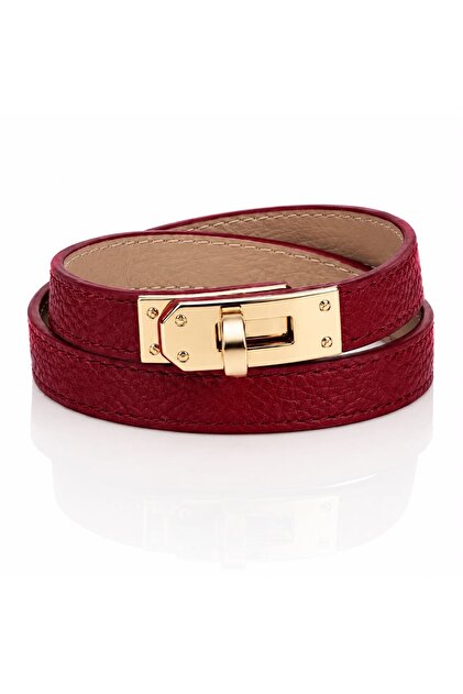 Claret Red Leather Bracelet