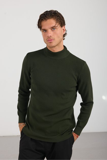 Men's Washable Anti-Pilling Half Fisherman's Neck Basic Knitwear
