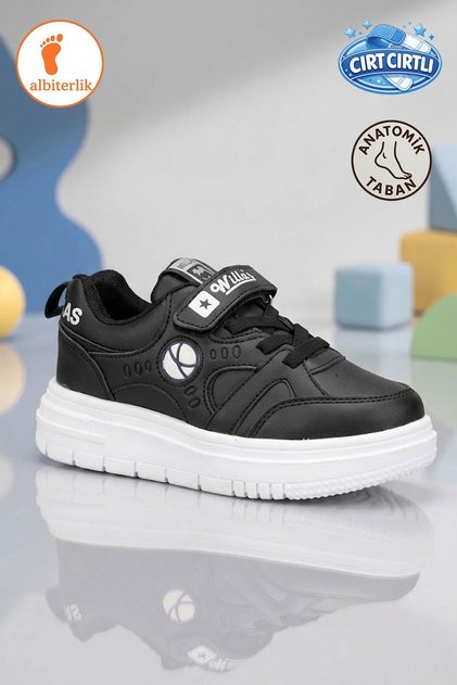 Girls' Velcro Seasonal Comfortable Sole Basket Detail School Daily Sneaker Sports Shoes