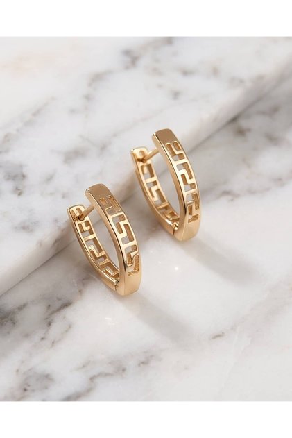 Laberis Labyrinth Motif Ring Steel Xuping Earrings