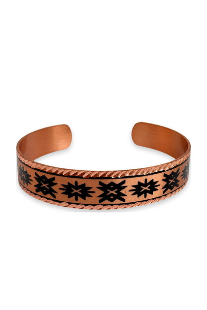 Copper black star thin copper bracelet, adjustable