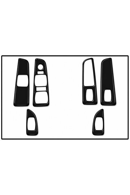 Fiat Linea Door Posts Glass Opening Areas Piano Black Glossy Black Mahogany Finish