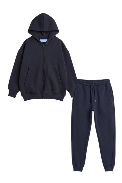 Navy blue hooded 2-piece set