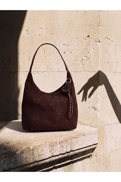 Suede women's shoulder bag