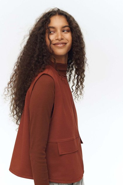Drawstring-detail jersey top