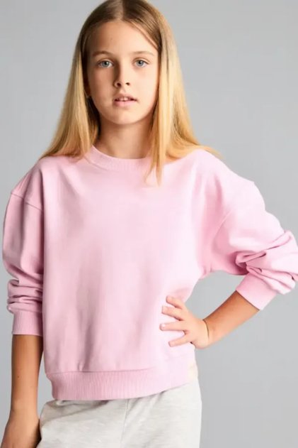 Okul Relax Fıt Bisiklet Yaka Basic Sweatshirt Kız Çocuk E6842A826AU