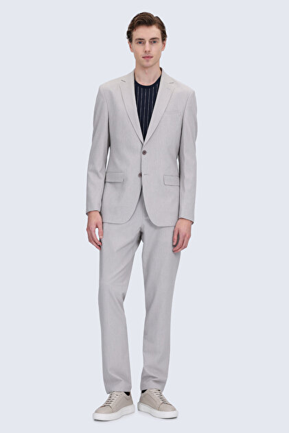 Mink Slim Fit Mono Collar Casual Suit