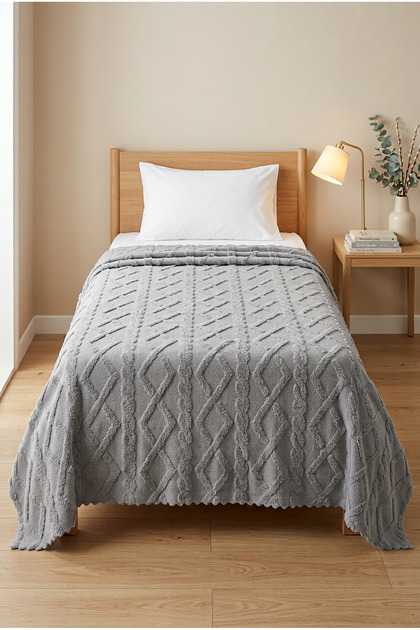 Wellsoft Soft Self-Patterned Embossed Single Blanket Bed Sofa Cover