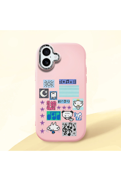 Pink Silicone Case with Shock-Absorbing Camera Protections Compatible with iPhone 16 Plus